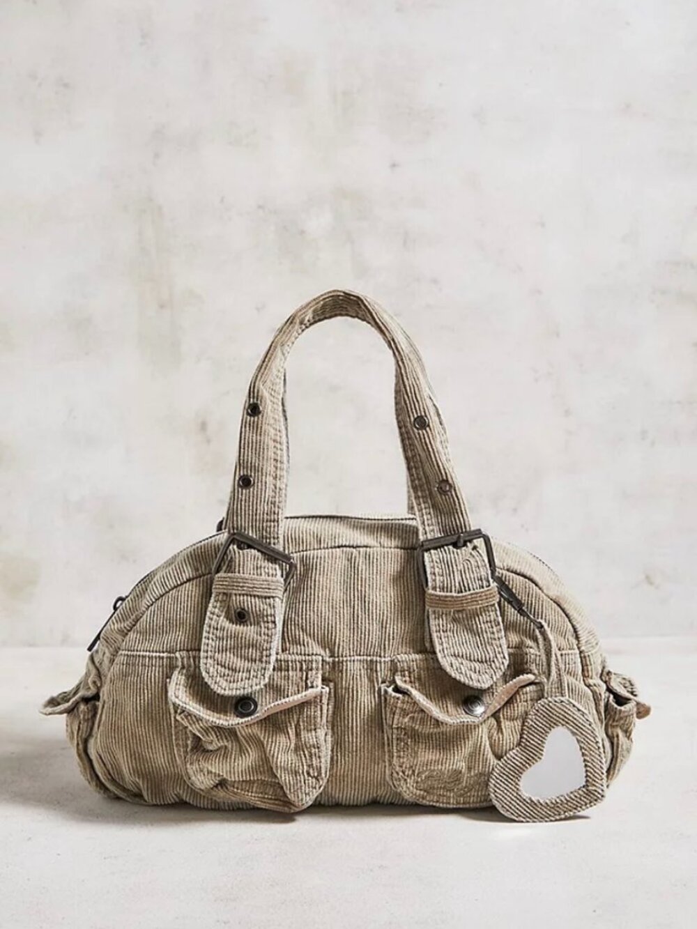 BDG - Y2K Mini Corduroy Duffle Bag in Tan /Urban Outfitters